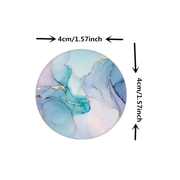 4 Pack Foldable Phone Stands Finger Grip Holders, Marble Pattern, Random Colors - Picture 3 of 3